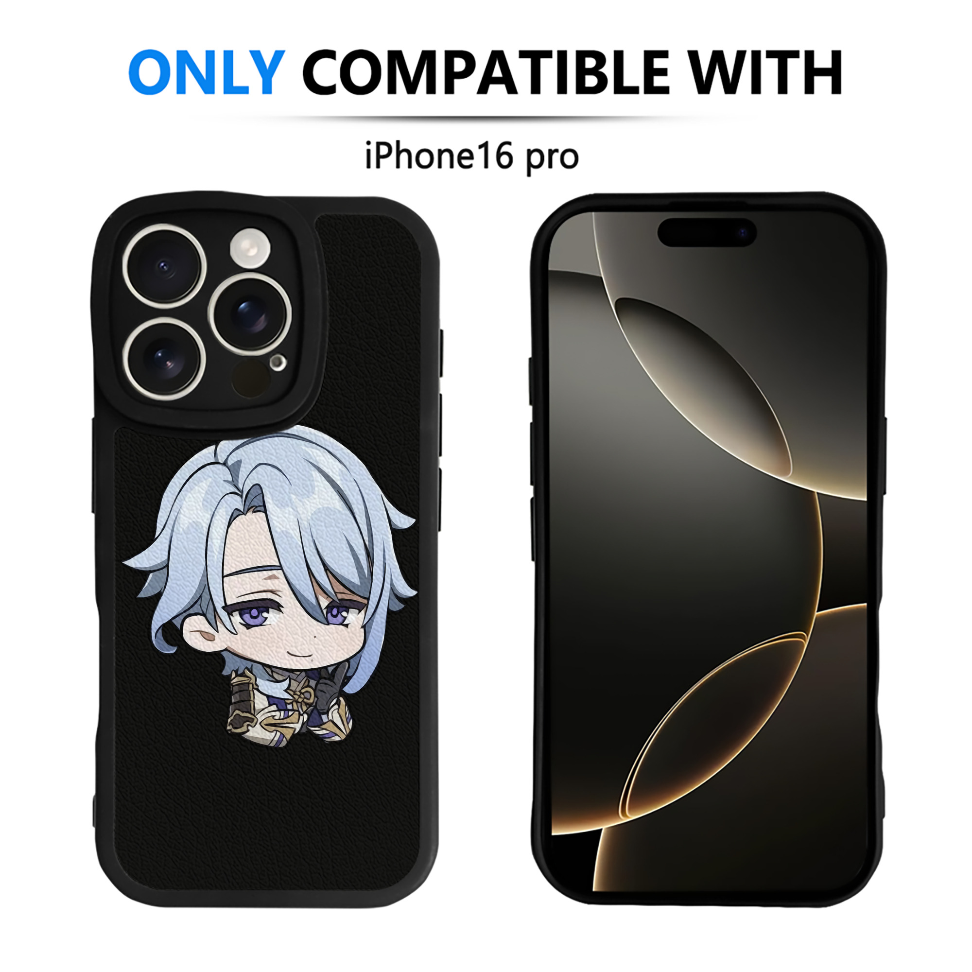 げんし神 神里綾人 かみさとあやと genshin Kamisato Ayato 【iPhone 16シリーズ対応】シリコンスマホケース（レザー調） 材質：シリコン